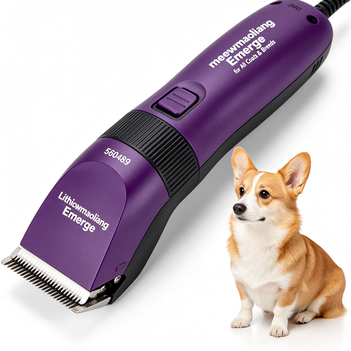 meowmaoliang Emerge Lithium-ion Cordless Detachable Blade Dog Clipper, for All Coats & Breeds, Purple, 560489